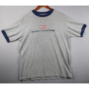 Vintage 90s Busch Gardens Tampa T-Shirt Large Single Stitch Ringer Tee Jays USA